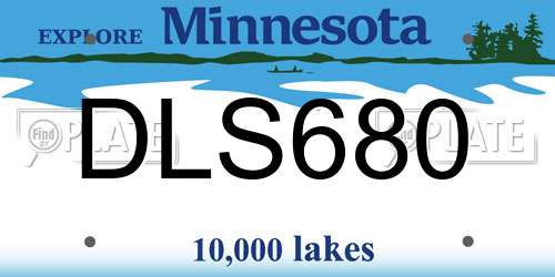DLS680 Minnesota License Plate