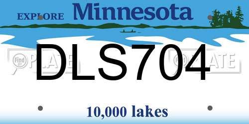 DLS704 Minnesota License Plate