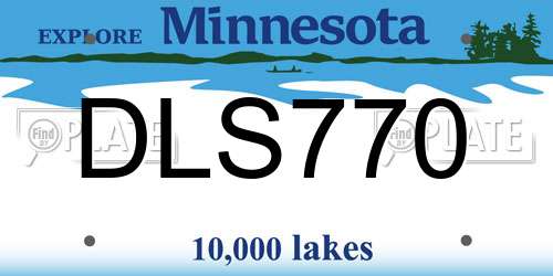 DLS770 Minnesota License Plate