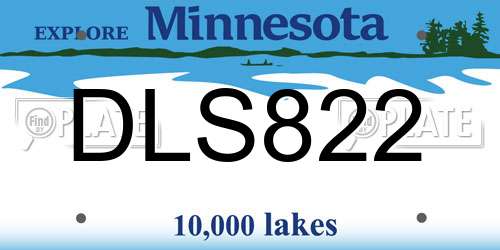 DLS822 Minnesota License Plate