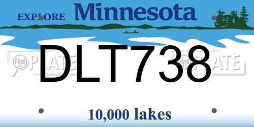 DLT738 Minnesota License Plate