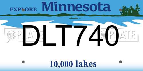 DLT740 Minnesota License Plate