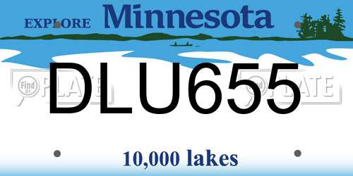 DLU655 Minnesota License Plate