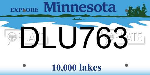 DLU763 Minnesota License Plate