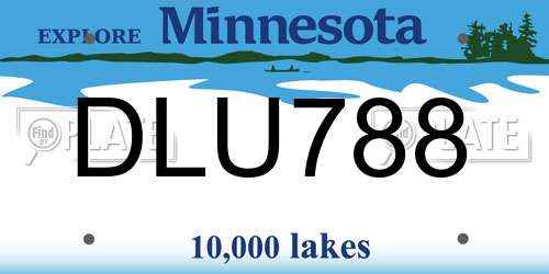 DLU788 Minnesota License Plate