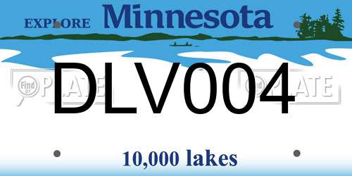 DLV004 Minnesota License Plate
