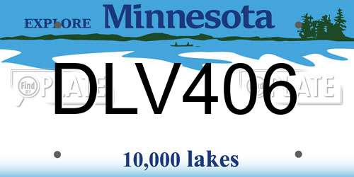 DLV406 Minnesota License Plate