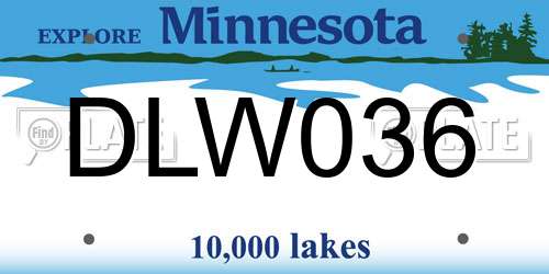 DLW036 Minnesota License Plate