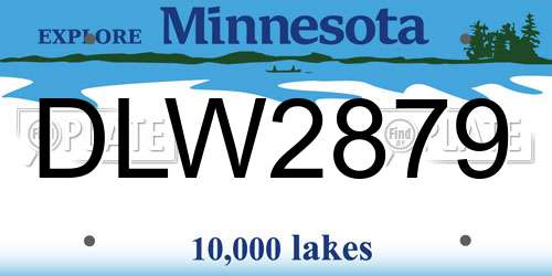DLW2879 Minnesota License Plate