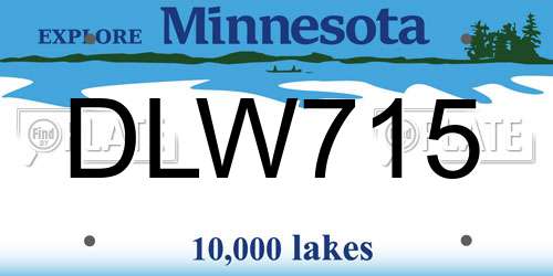 DLW715 Minnesota License Plate