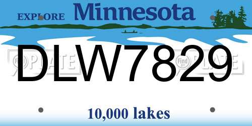 DLW7829 Minnesota License Plate