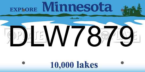 DLW7879 Minnesota License Plate