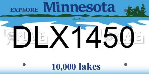 DLX1450 Minnesota License Plate