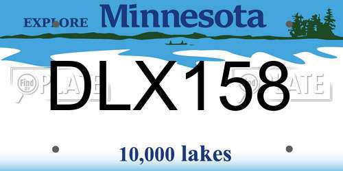 DLX158 Minnesota License Plate
