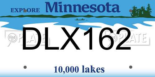 DLX162 Minnesota License Plate