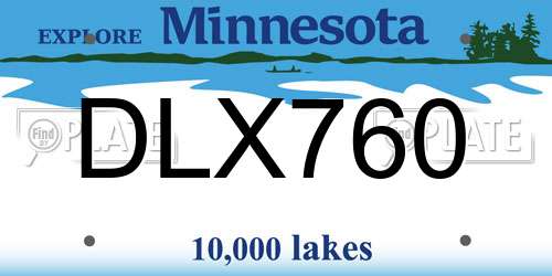 DLX760 Minnesota License Plate