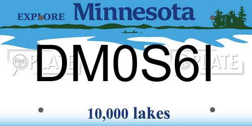 DM0S6I Minnesota License Plate