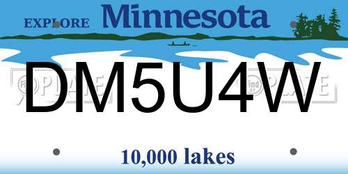 DM5U4W Minnesota License Plate