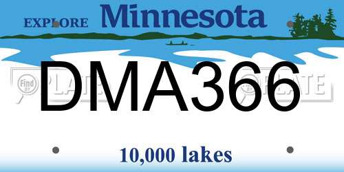 DMA366 Minnesota License Plate