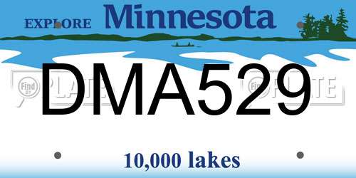 DMA529 Minnesota License Plate
