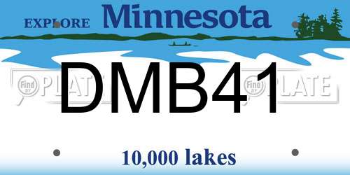 DMB41 Minnesota License Plate