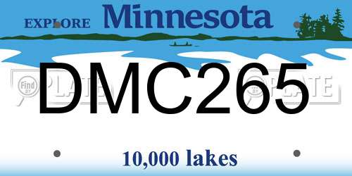 DMC265 Minnesota License Plate