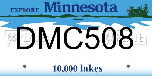 DMC508 Minnesota License Plate