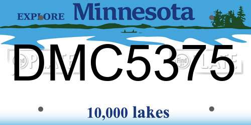 DMC5375 Minnesota License Plate