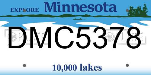 DMC5378 Minnesota License Plate