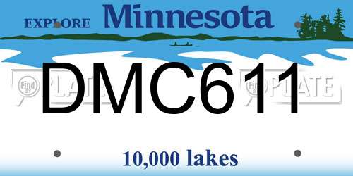 DMC611 Minnesota License Plate