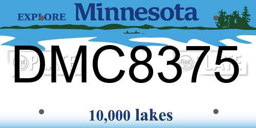 DMC8375 Minnesota License Plate