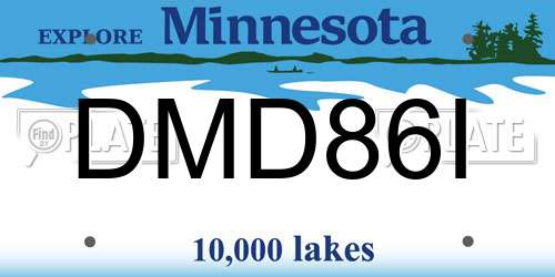 DMD86I Minnesota License Plate