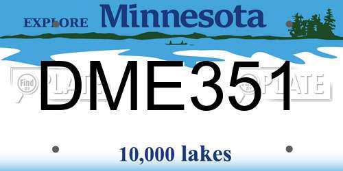 DME351 Minnesota License Plate