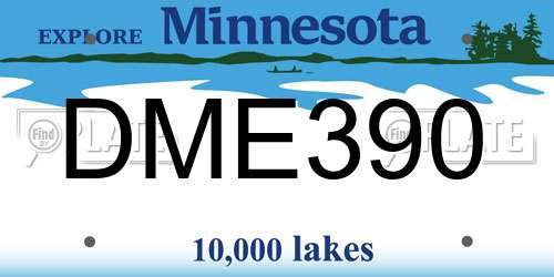 DME390 Minnesota License Plate