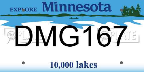 DMG167 Minnesota License Plate