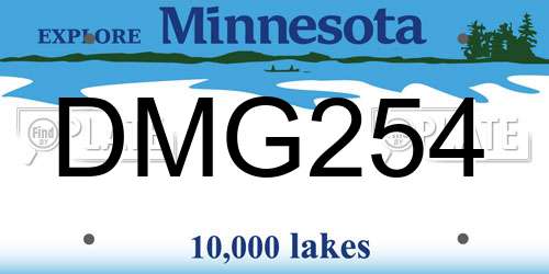 DMG254 Minnesota License Plate