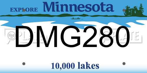 DMG280 Minnesota License Plate
