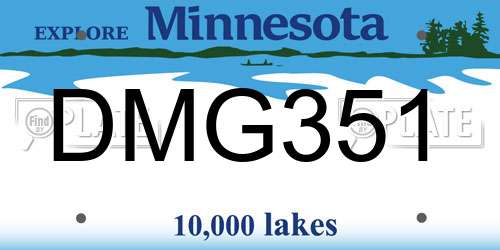 DMG351 Minnesota License Plate