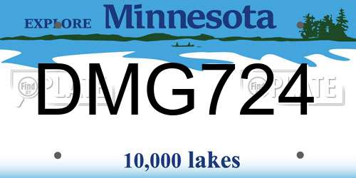 DMG724 Minnesota License Plate