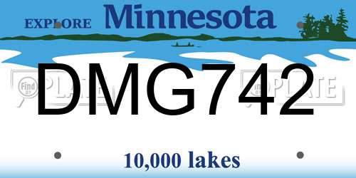DMG742 Minnesota License Plate