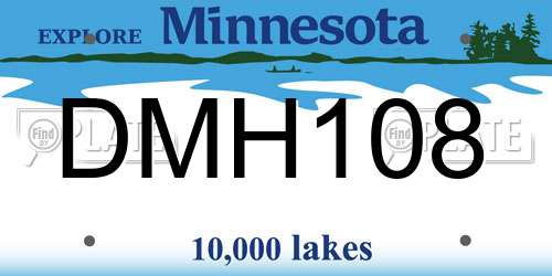 DMH108 Minnesota License Plate