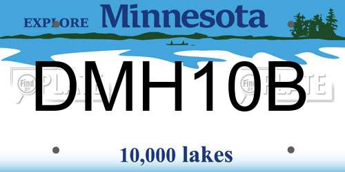 DMH10B Minnesota License Plate