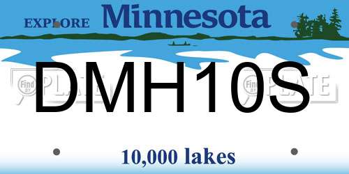 DMH10S Minnesota License Plate