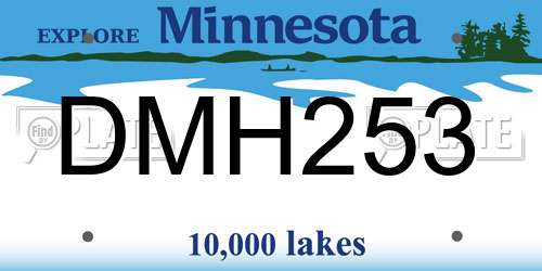 DMH253 Minnesota License Plate