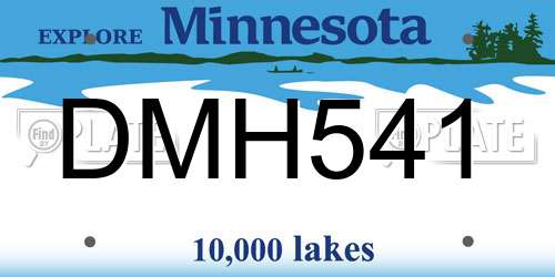 DMH541 Minnesota License Plate