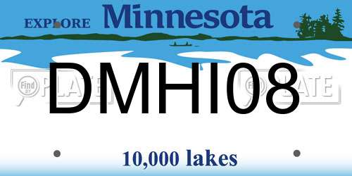 DMHI08 Minnesota License Plate