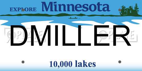 DMILLER Minnesota License Plate