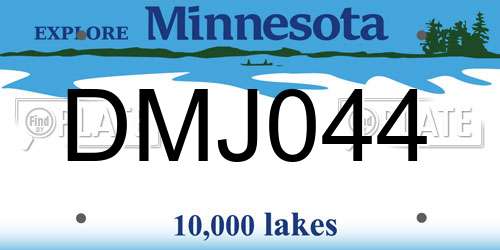 DMJ044 Minnesota License Plate