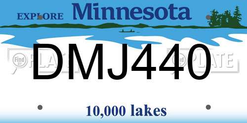 DMJ440 Minnesota License Plate