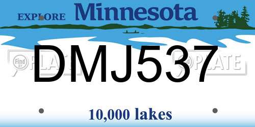 DMJ537 Minnesota License Plate